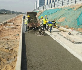 【透水混凝土】廣州知識城市政道路施工進行中！