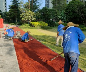 【廣州地石麗】趁著天氣晴朗，冷鋪瀝青施工抓緊安排~